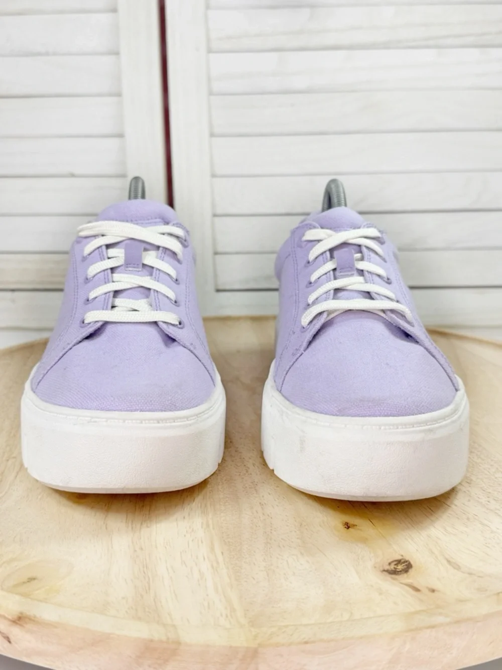 Timberland Laurel Court Low Lace Up Canvas Sneakers Lilac‎ Purple Women 9.5